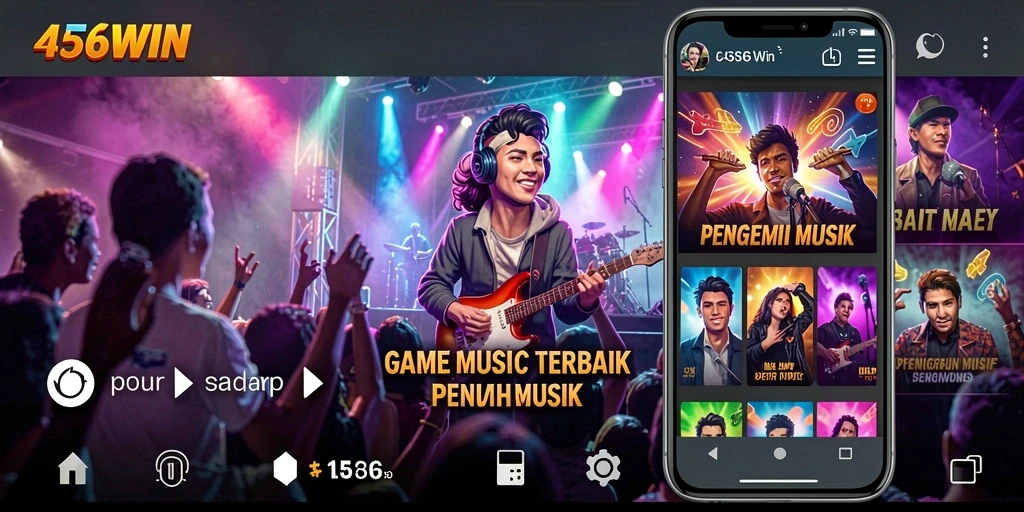 Screenshot utama 456WIN menampilkan gameplay musik yang seru dan interaktif.