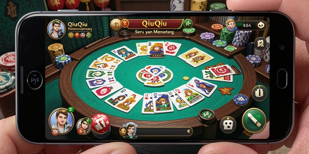 Tampilan gameplay QiuQiu yang seru dan menarik.