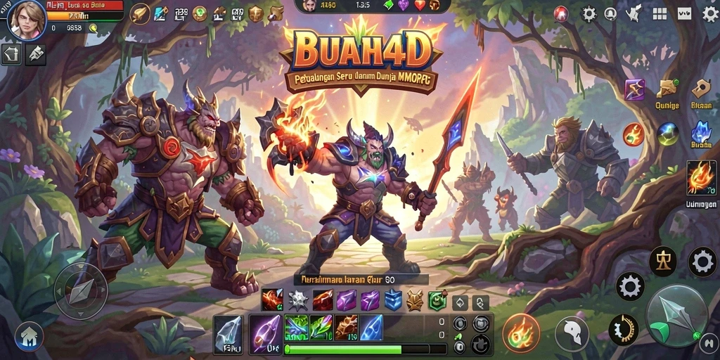 Screenshot gameplay BUAH4D yang menunjukkan pertarungan epik pemain.