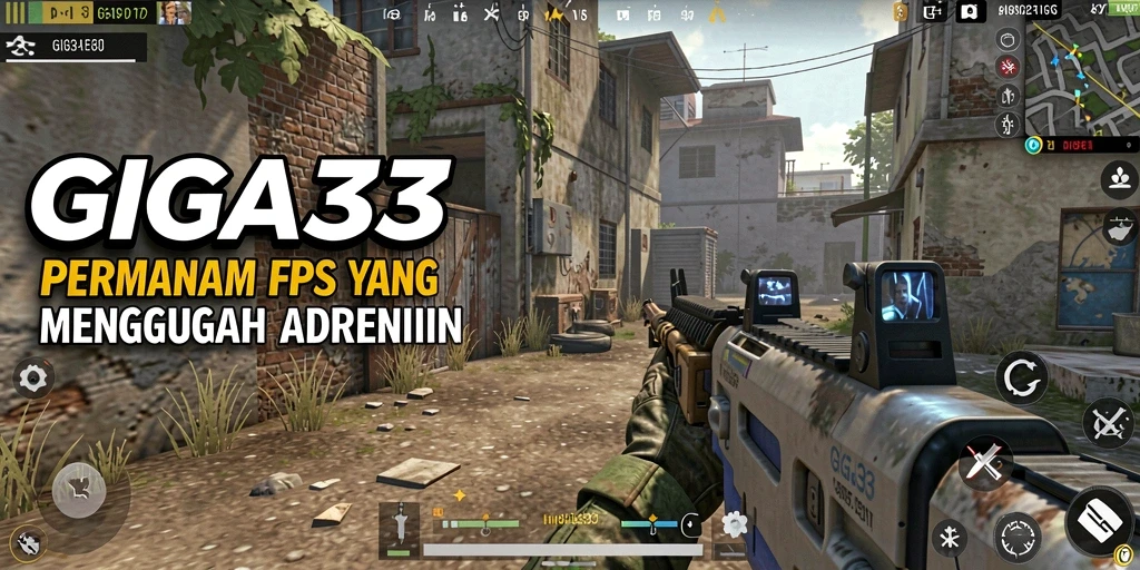 Tangkapan layar menunjukkan aksi mendebarkan dalam gameplay FPS GIGA33.