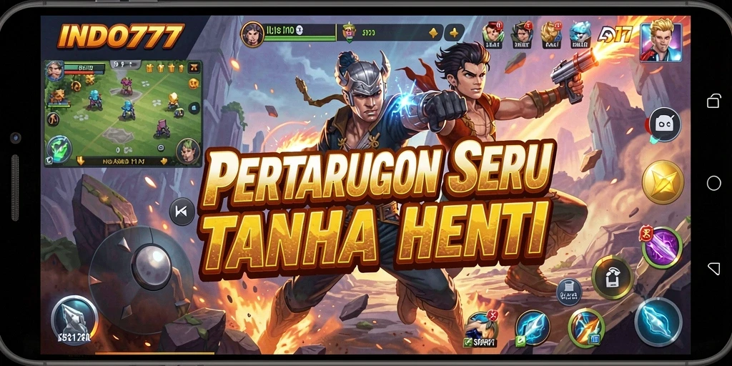 Tampilan aksi seru dalam game Fighting INDO777.