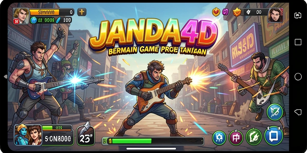 Screenshot utama JANDA4D menampilkan aksi seru gameplay Arcade.