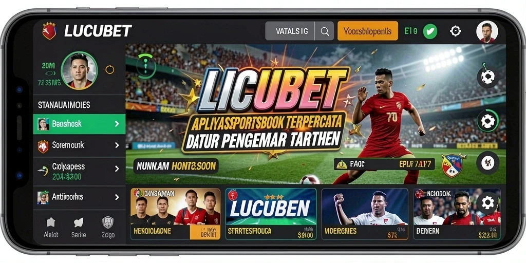 Screenshot utama LUCUBET menampilkan antarmuka taruhan olahraga yang menarik.