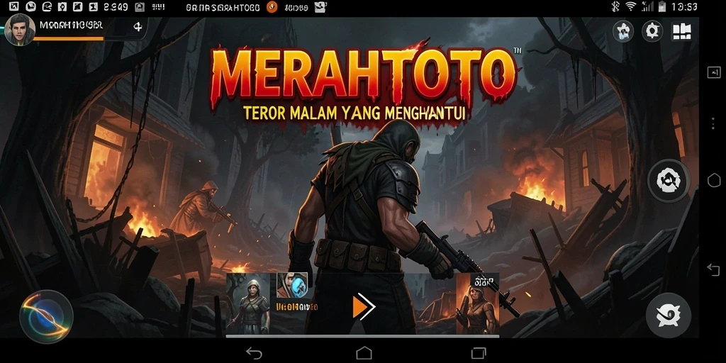 Tampilan gameplay mencekam di MERAHTOTO saat menjelajahi tempat angker.