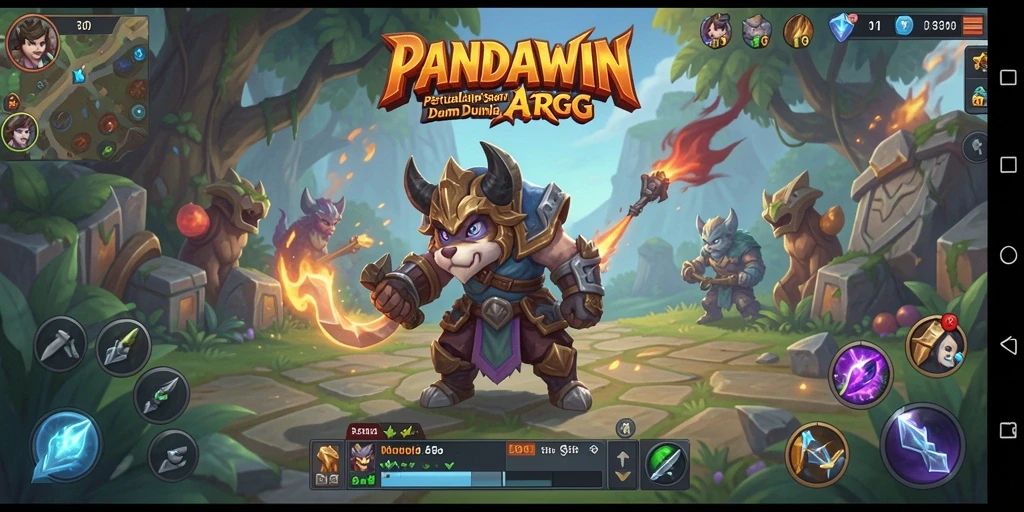 Tampilan aksi seru di dunia fantasi PANDAWIN.