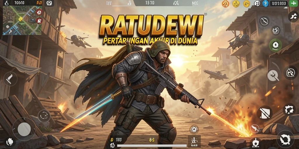 Gameplay seru di RATUDEWI, pertarungan epik di dunia Battle Royale.