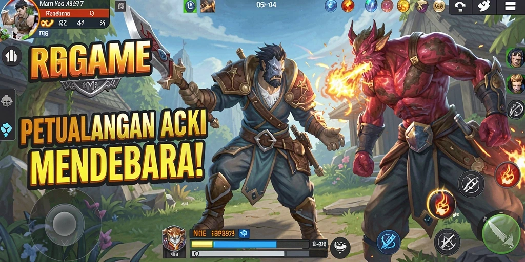 Screenshot utama RPGAME menampilkan aksi pertarungan seru dan grafis yang memukau.