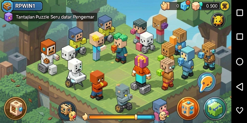 Gameplay RPWIN1 menampilkan tantangan puzzle yang mendebarkan.