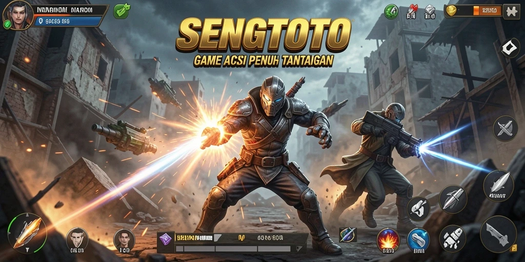 Tangkapan layar SENGTOTO menampilkan aksi seru dalam pertempuran.