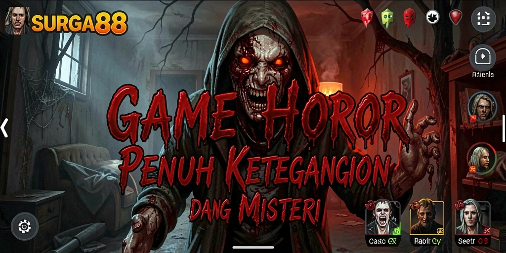 Tangkapan layar menunjukkan suasana menakutkan dalam SURGA88.