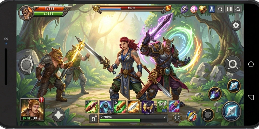 Screenshot TV888 menampilkan aksi seru dalam game RPG yang mendebarkan.